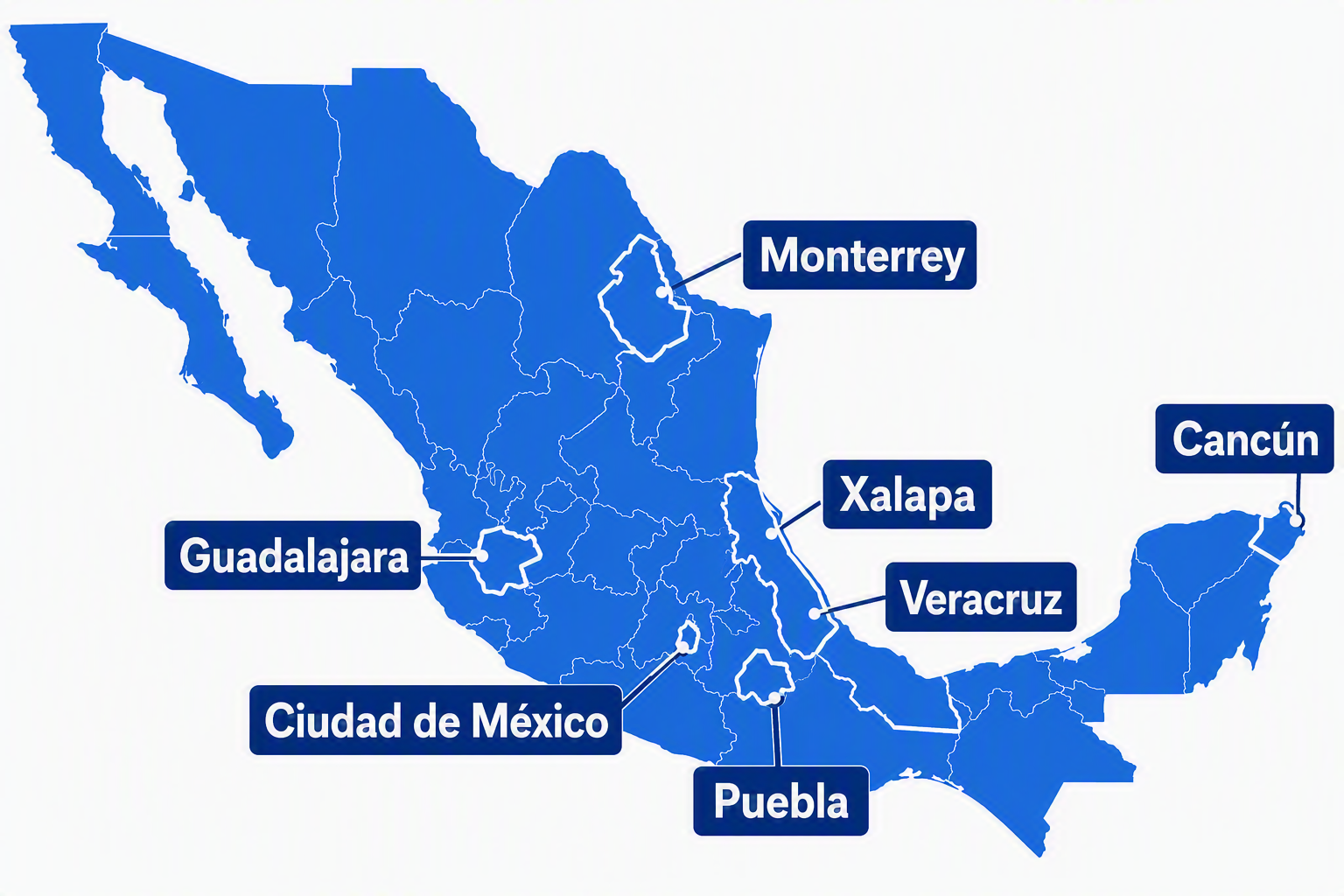 Mapa de cobertura en México